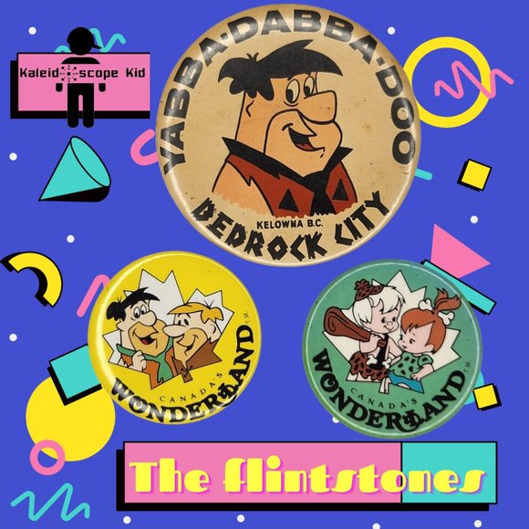 The Flintstones Vintage Button Pin Lot - Picture 1 of 3